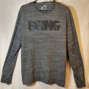 Being Human men's dark grey crewneck long sleeve shirt, Size XL